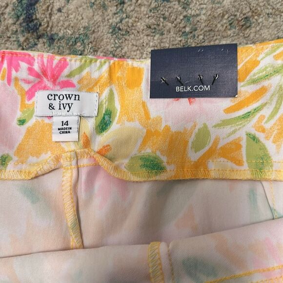 crown & ivy Floral Yellow Skort - Picture 5 of 7